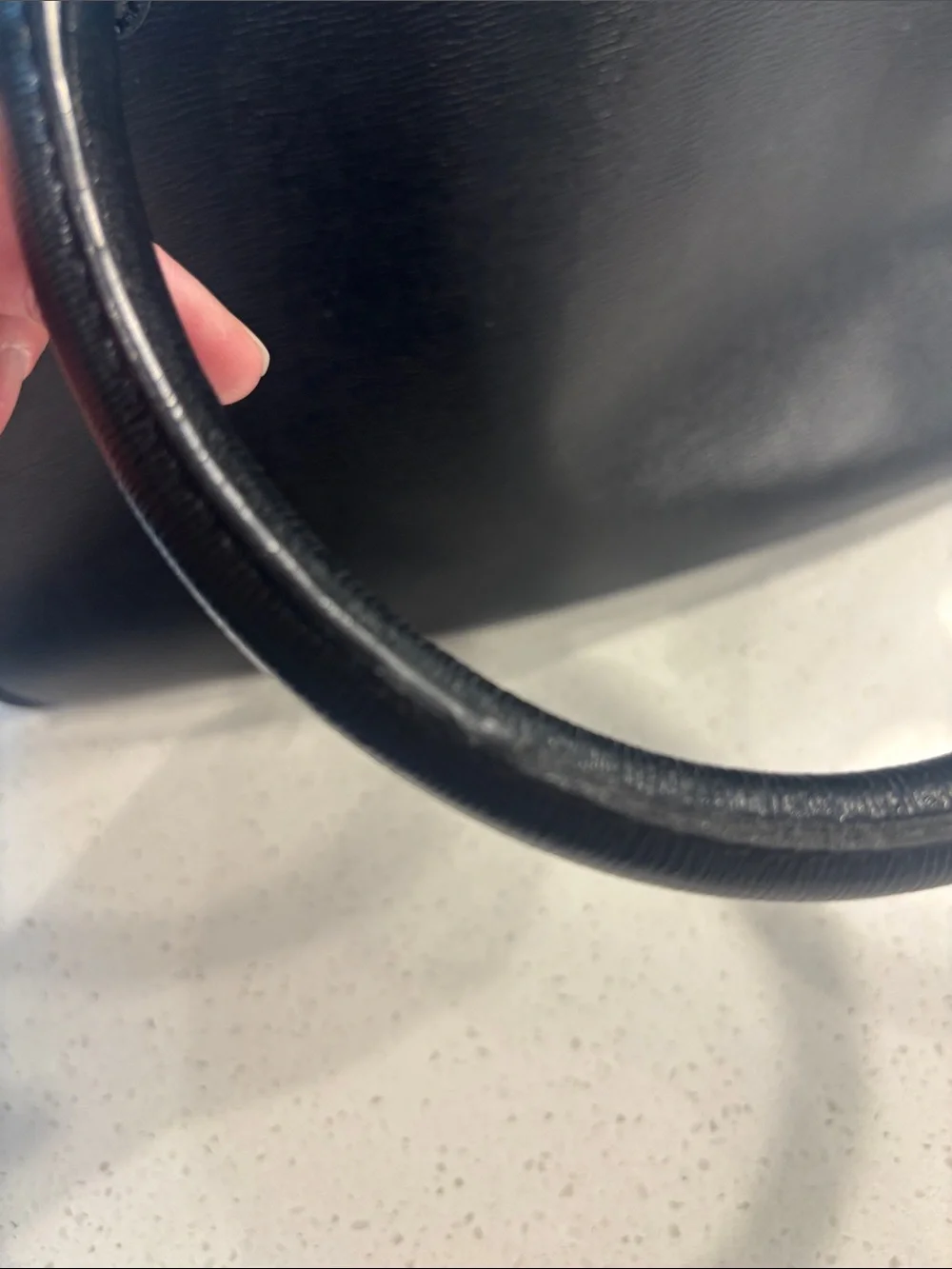Lauren Ralph Lauren Black Leather Crest-Embossed Dome Satchel Bag